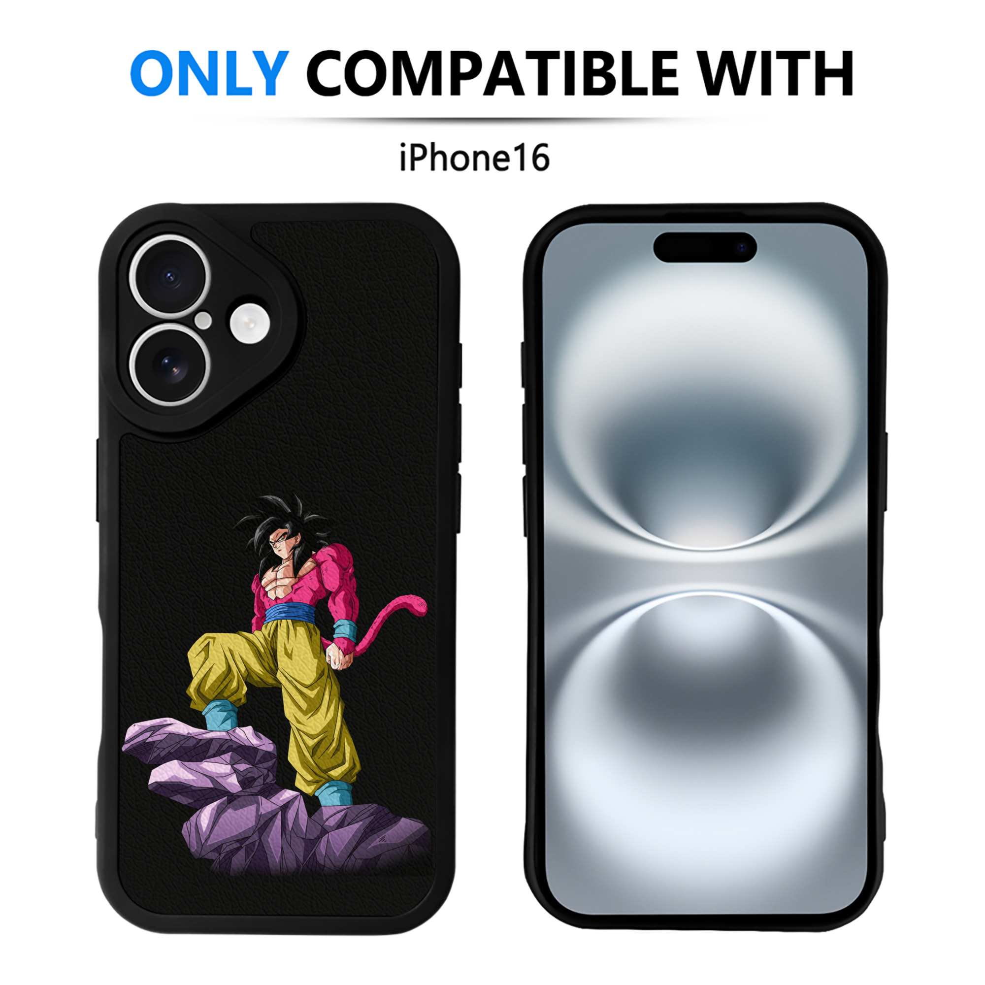 （画像用） ドラゴンボール 孫悟空（そん ごくう）Son Goku カカロット DRAGON BALL Kakarotto 【iPhone 16シリーズ対応】シリコンスマホケース（レザー調） 材質：シリコン